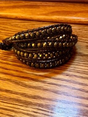 Premier Designs Brown Leather Wrap Bracelet